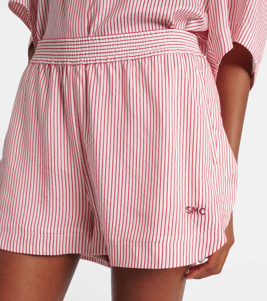Pinstriped silk shorts
