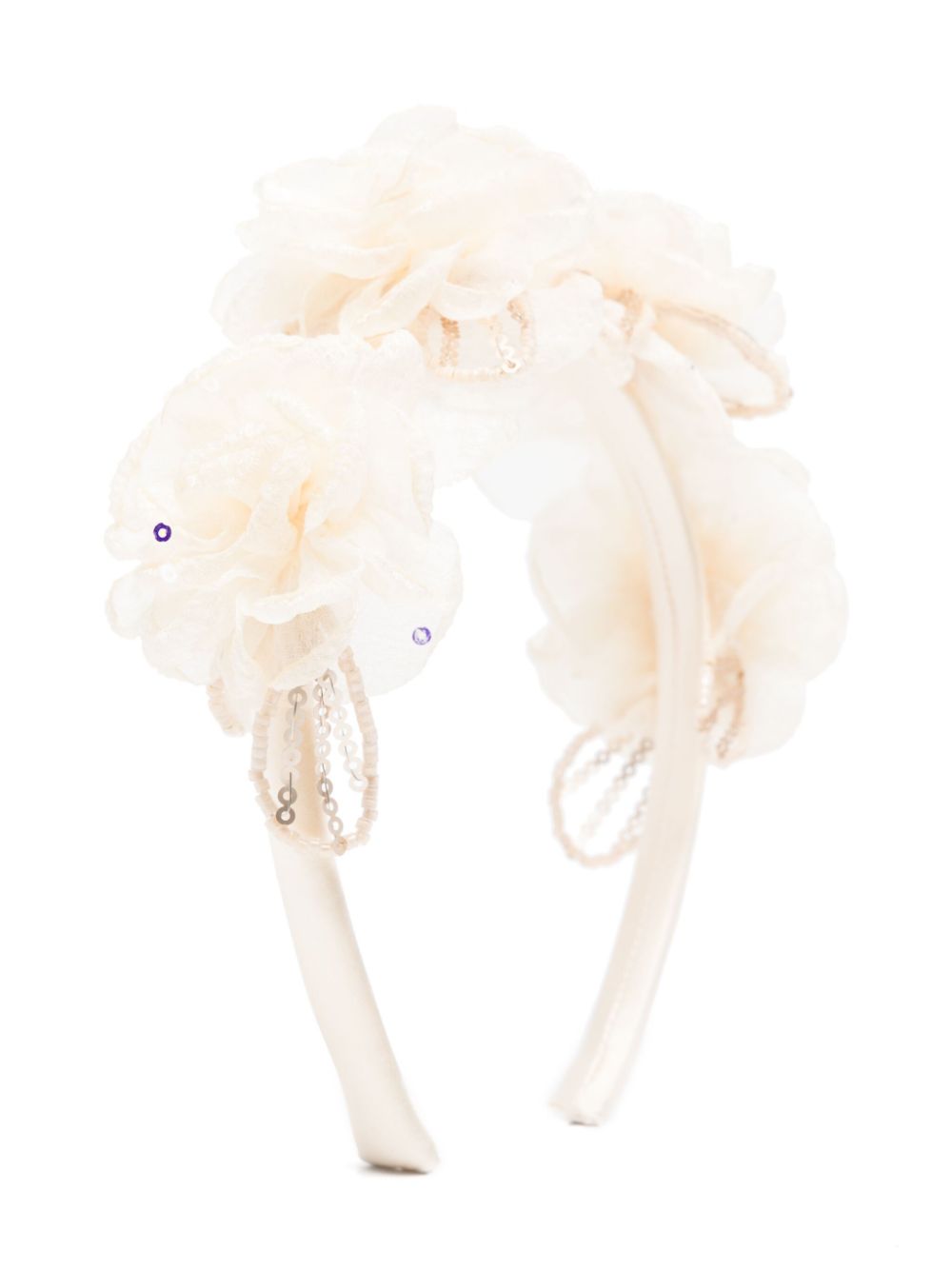 Flower-appliqué head band - Neutrals