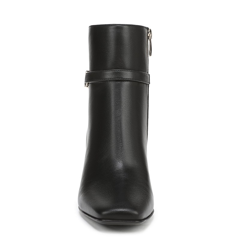 Nanette Ankle Bootie Boots, Black Faux Leather