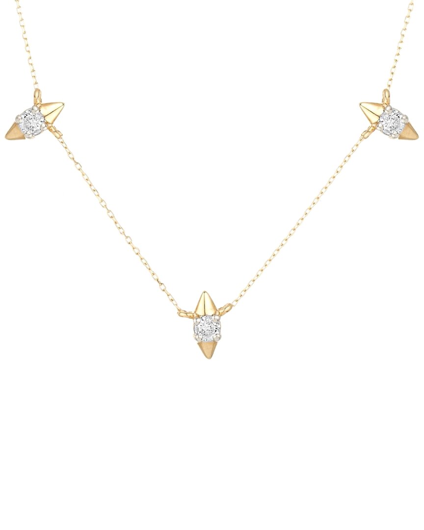 14K 0.20 Ct. Tw. Diamond London Spike Chain Necklace