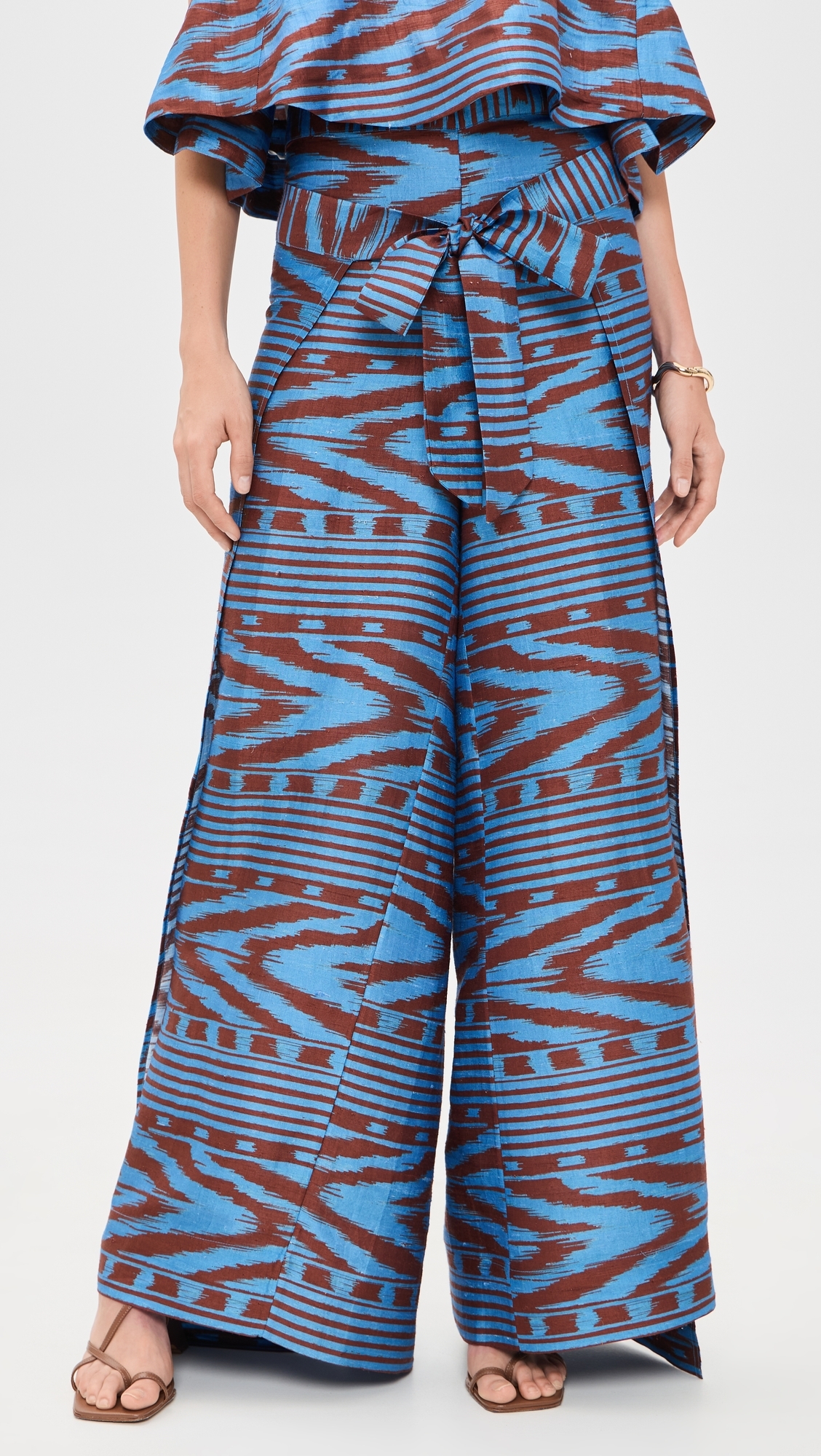 Two Panel Wrap Pants IKAT STRIPE MARBLE AZUL