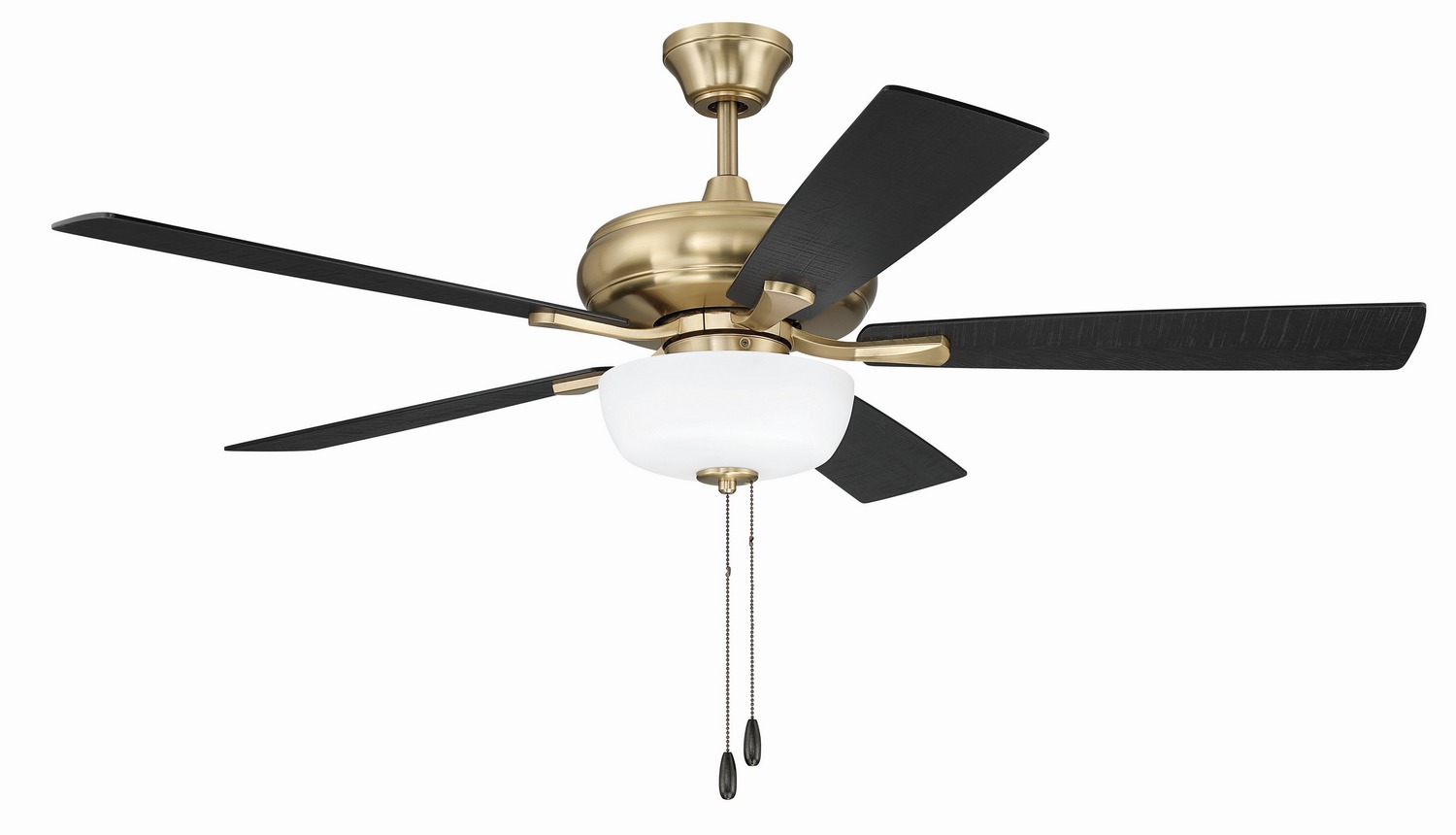 Satin Brass 52" Ceiling Fan from the EOS 2 Light Frosted White Bowl Collection