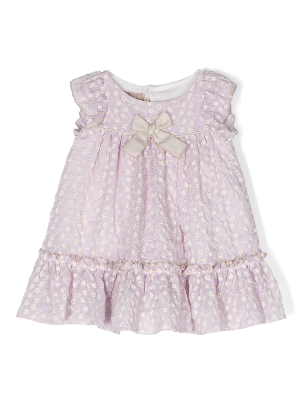 All-over floral embroidered dress - Purple