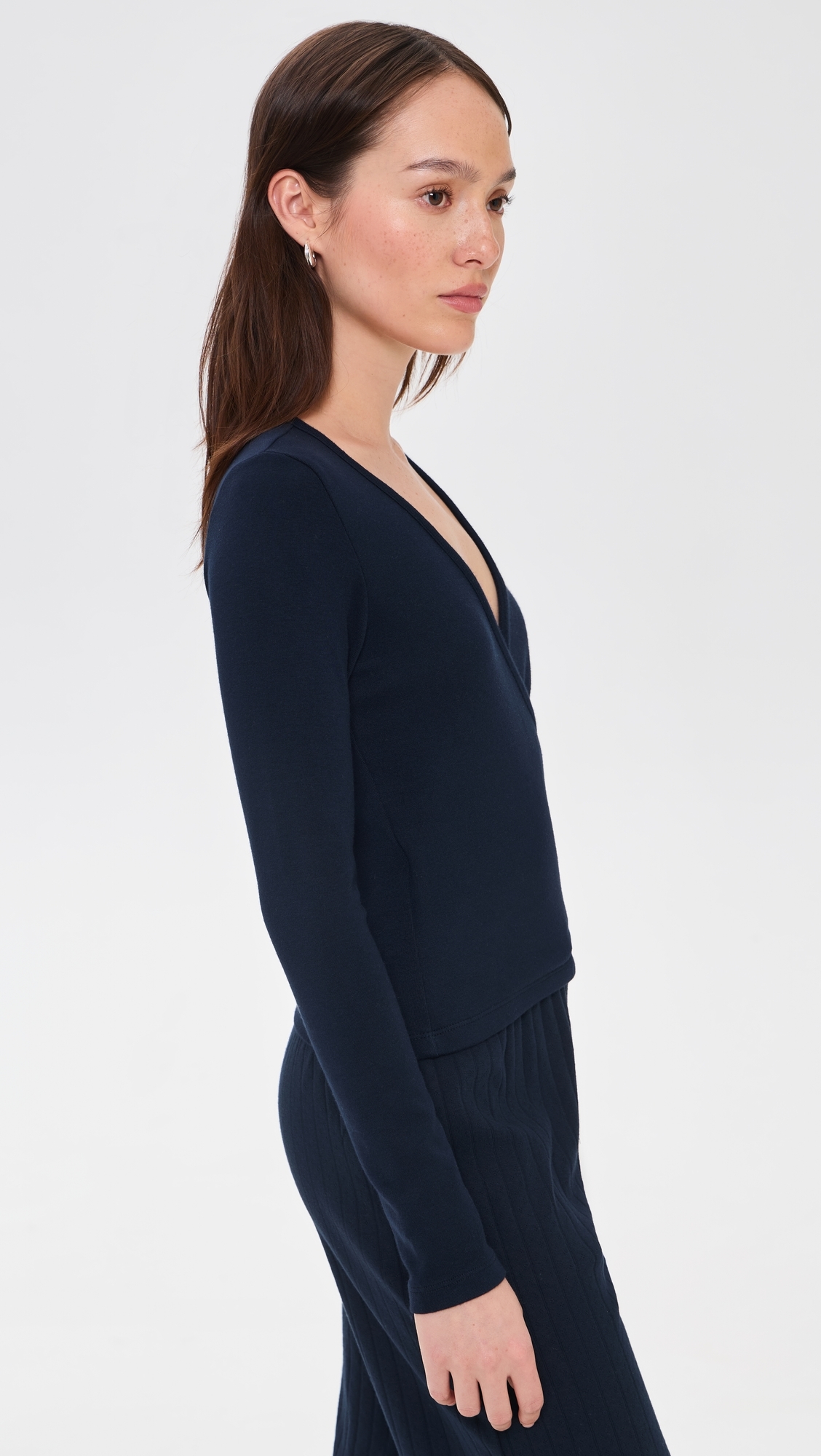The Baby Rib Crisscross Top Navy