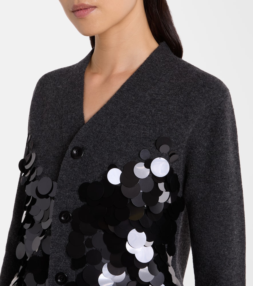 Sequined wool cardigan