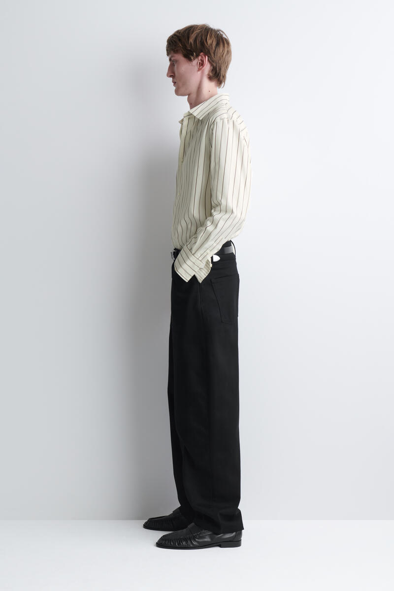 Striped Structured Cotton-Silk Shirt