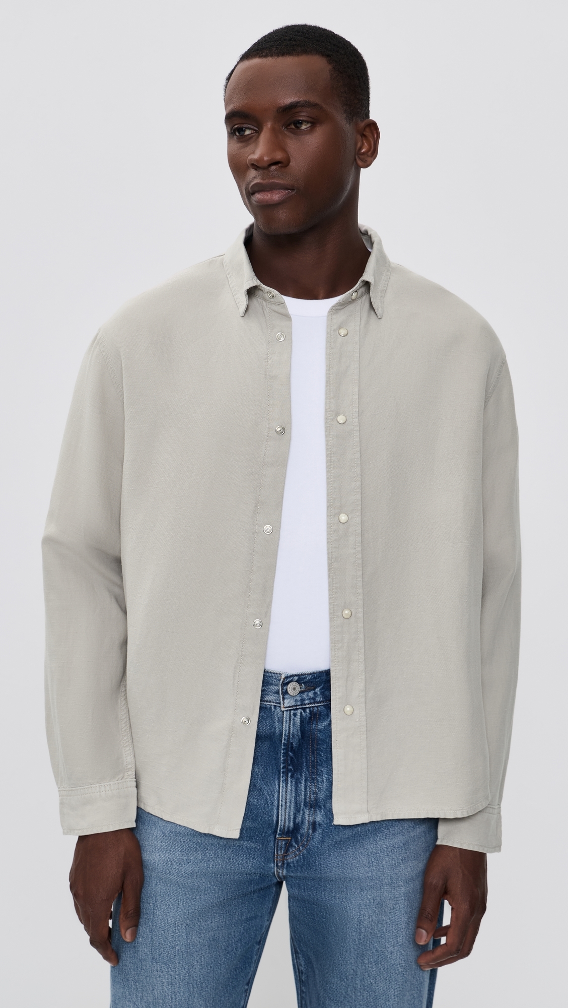 Long Sleeve Classic Shirt Light Stone