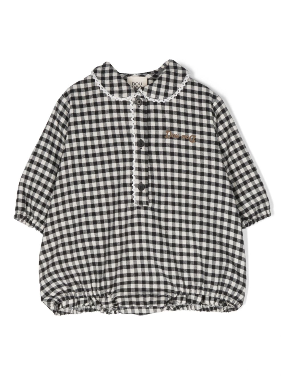 Logo-embossed plaid shorties - Black