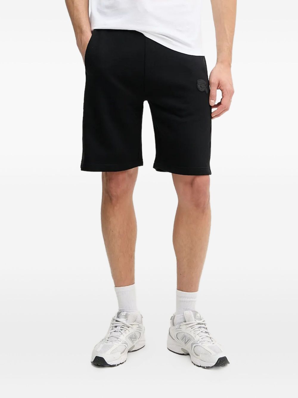 Logo-detail panelled shorts - Black