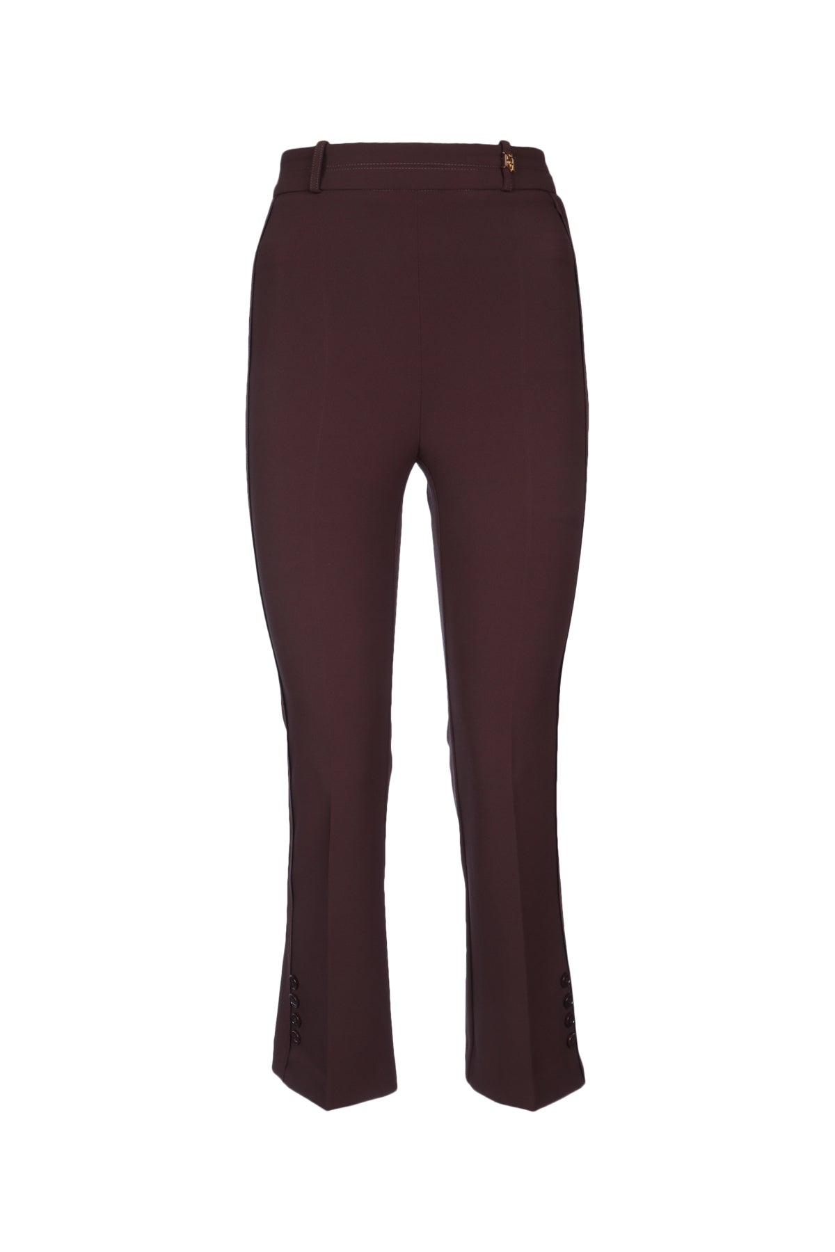 Flared Tailored Trousers — Brown