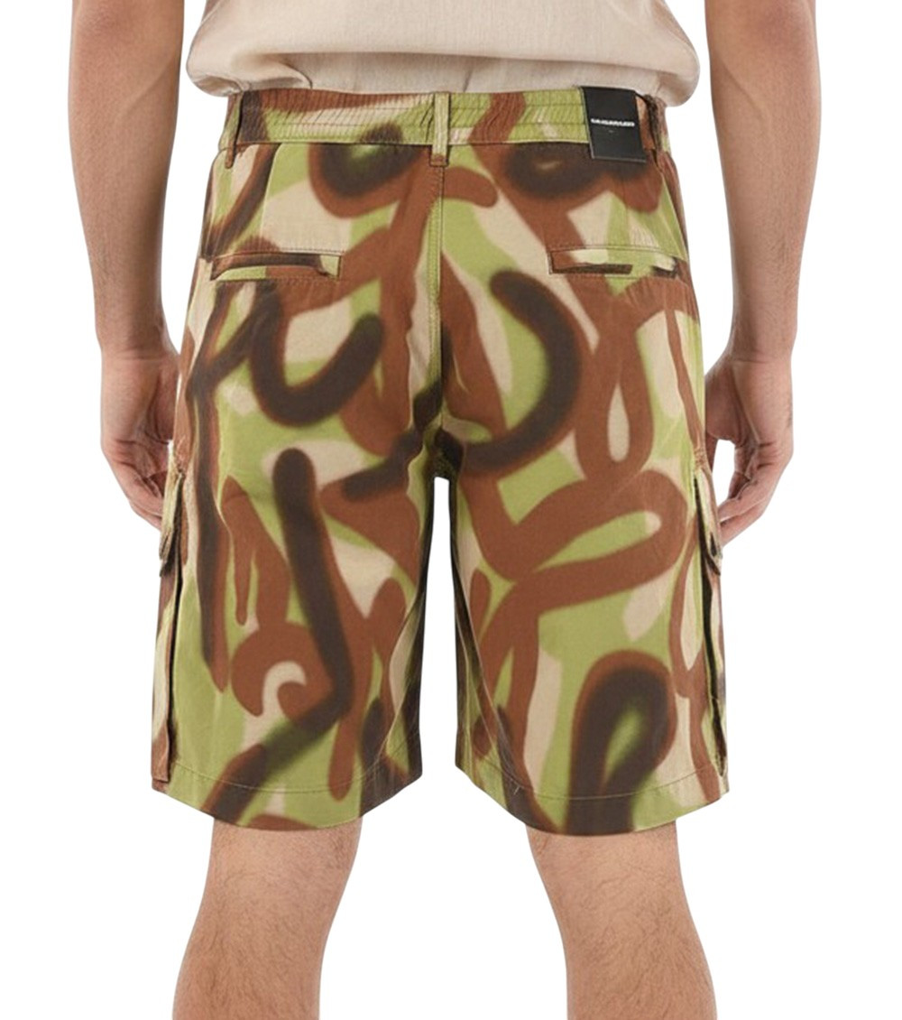 Spray-paint cargo shorts
