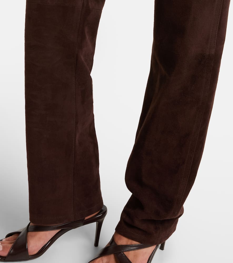 Callum high-rise suede straight pants
