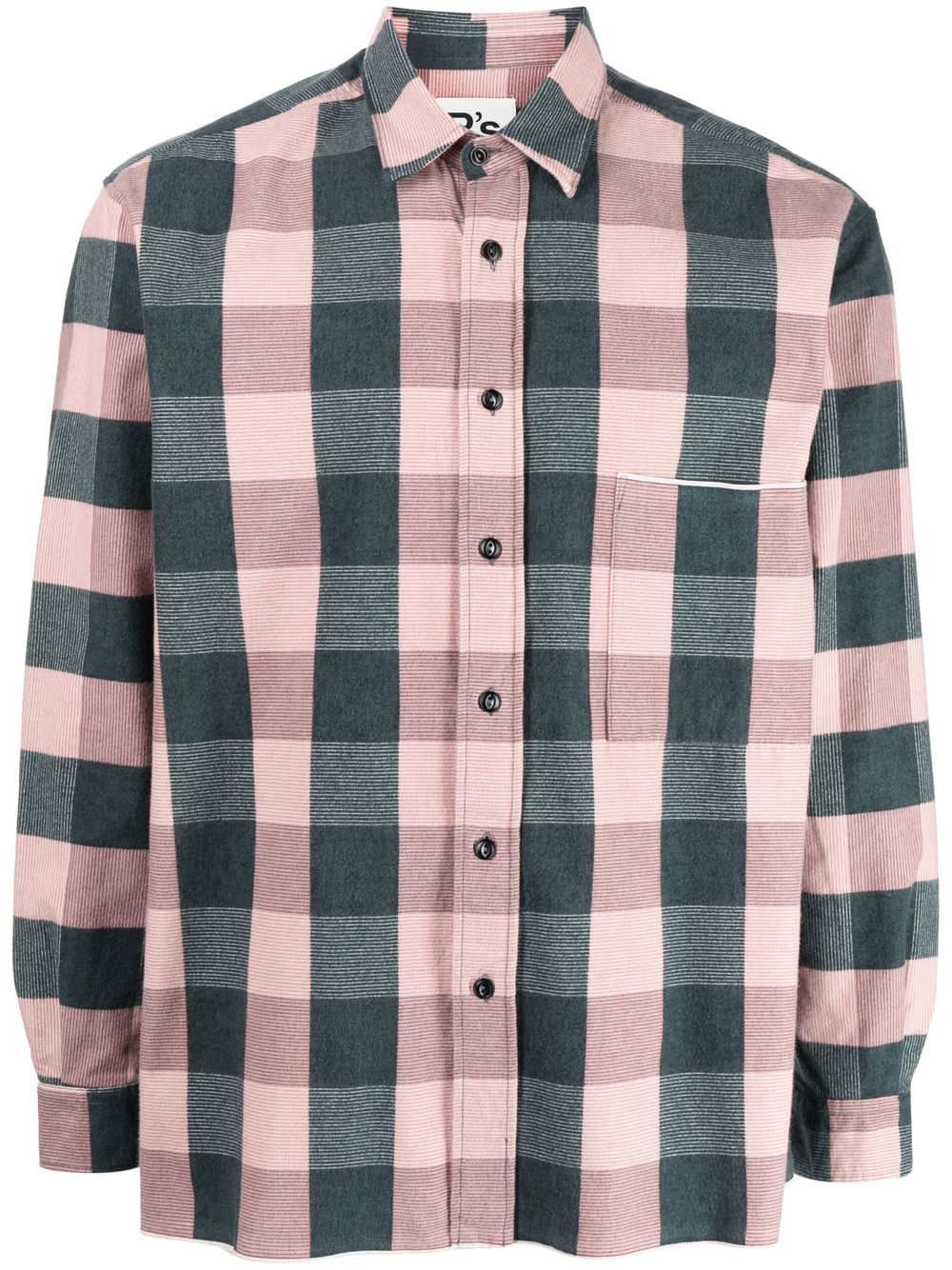 Check-print cotton shirt - Pink