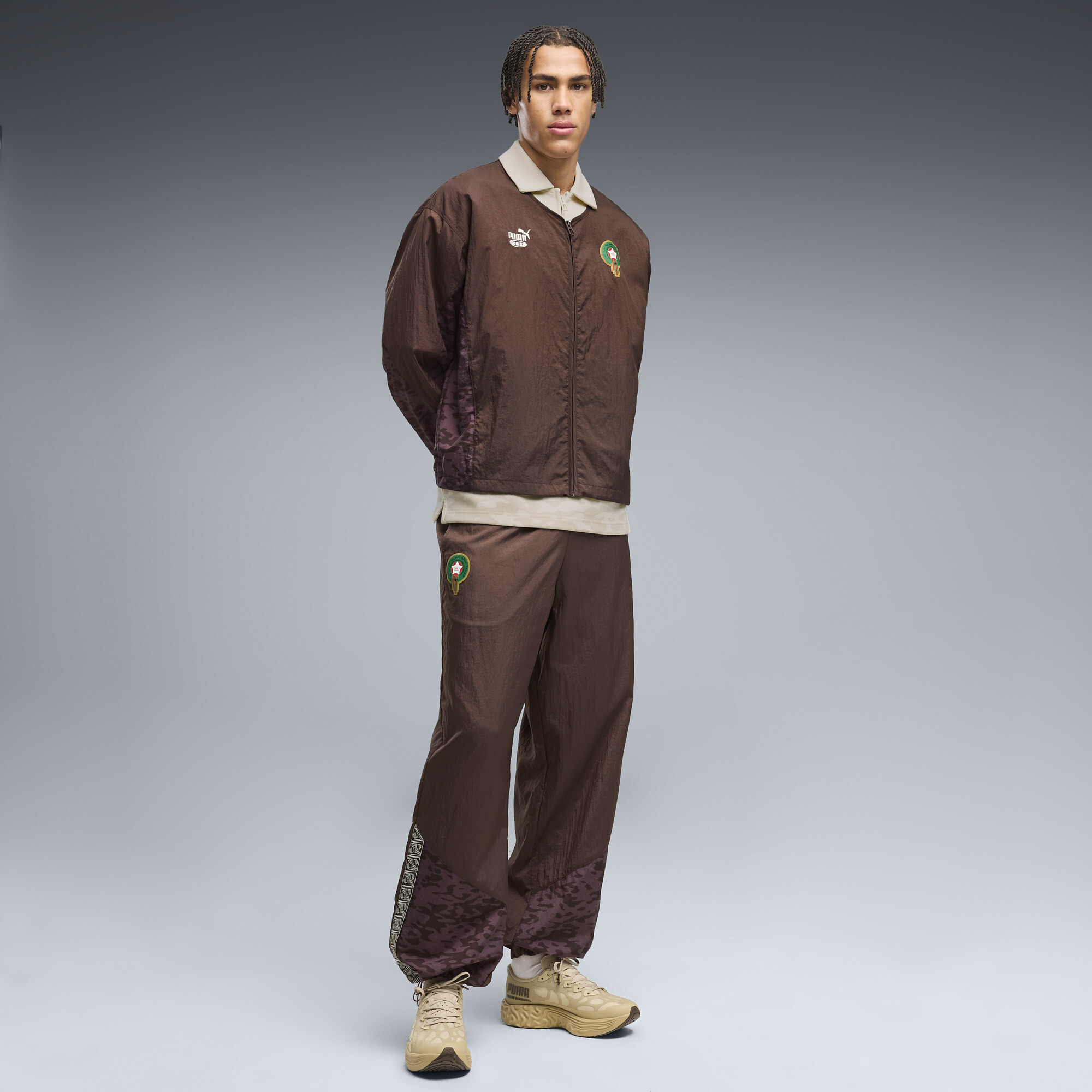 PUMA x MOROCCO x SALEHE BEMBURY Men's KING Track Pants in Brown