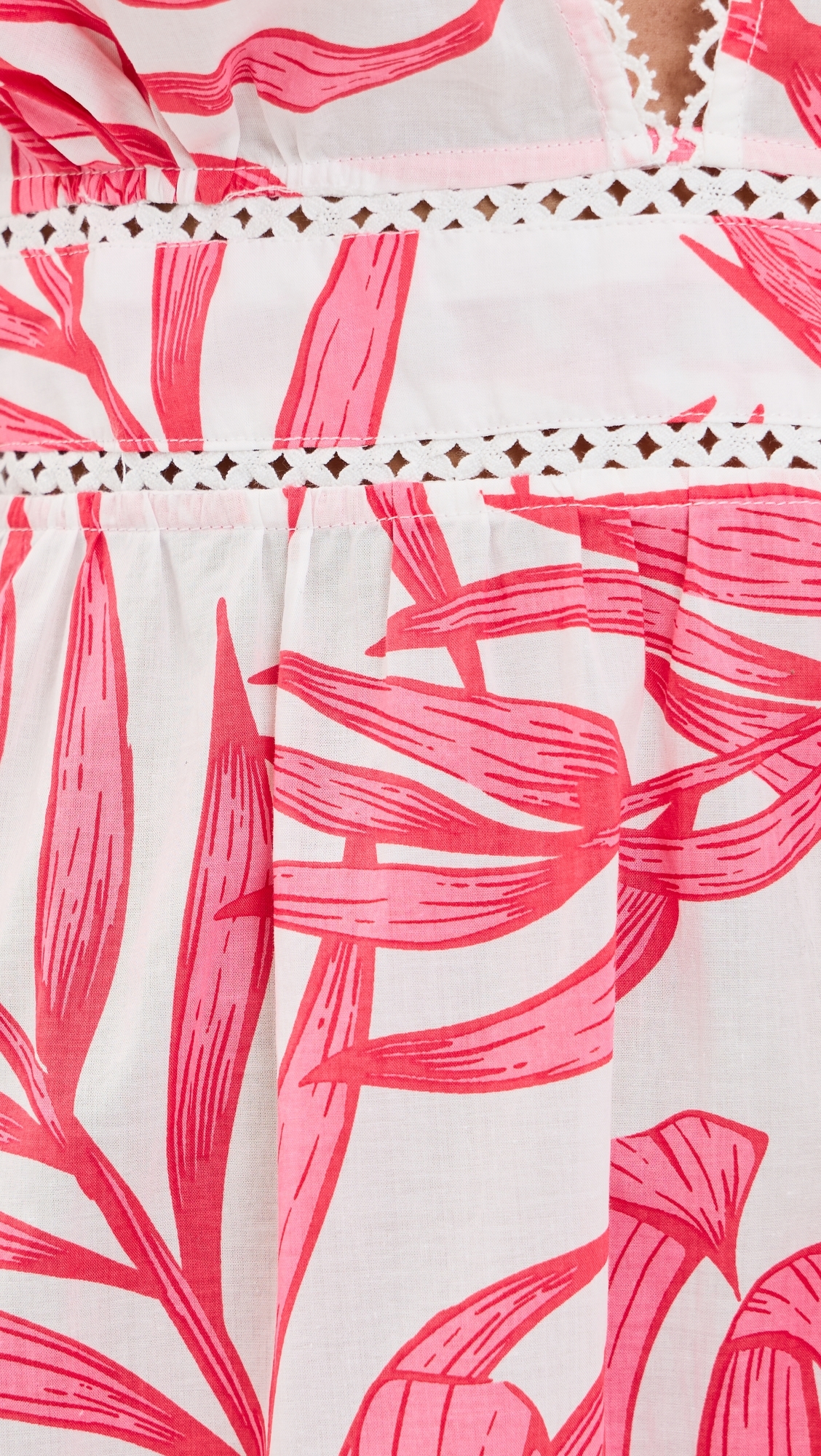 Cara Mini Dress Pink Palm Leaf