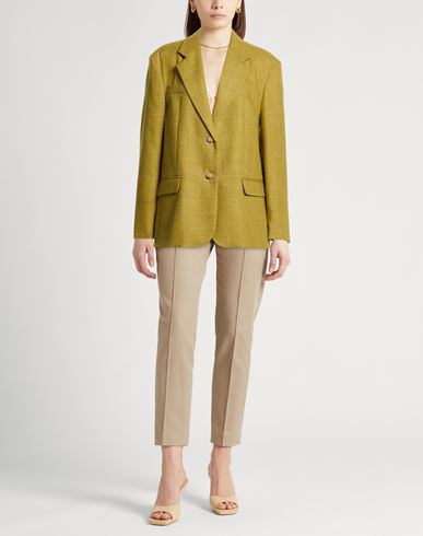 Chocolat Woman Blazer Mustard Size 0 Wool, Polyester, Linen