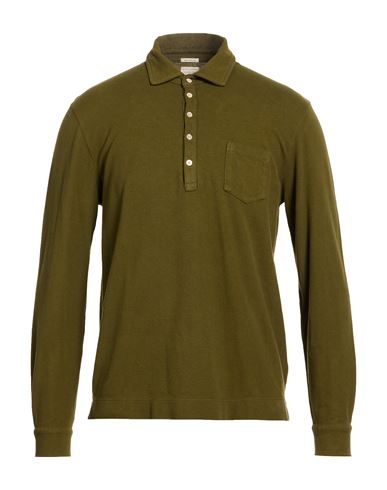 Man Polo shirt Military green Size M Cotton, Cashmere