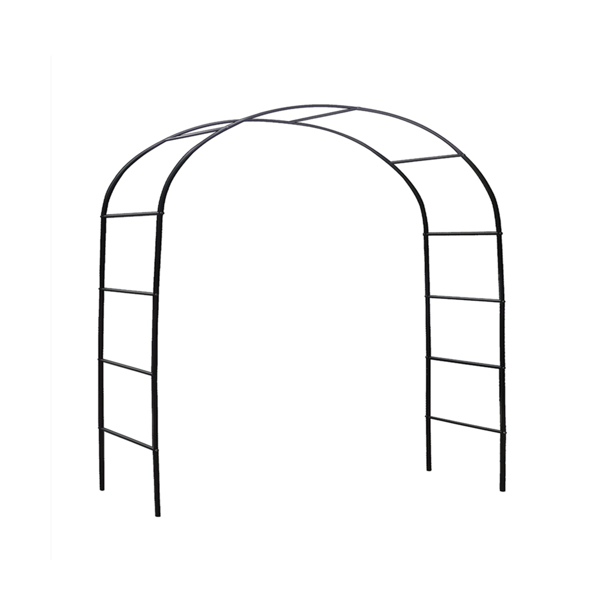 7'8'' Metal Garden Arch Trellis Adjustable Arbor Trellis for Climbing Plants & Garden Support - Black