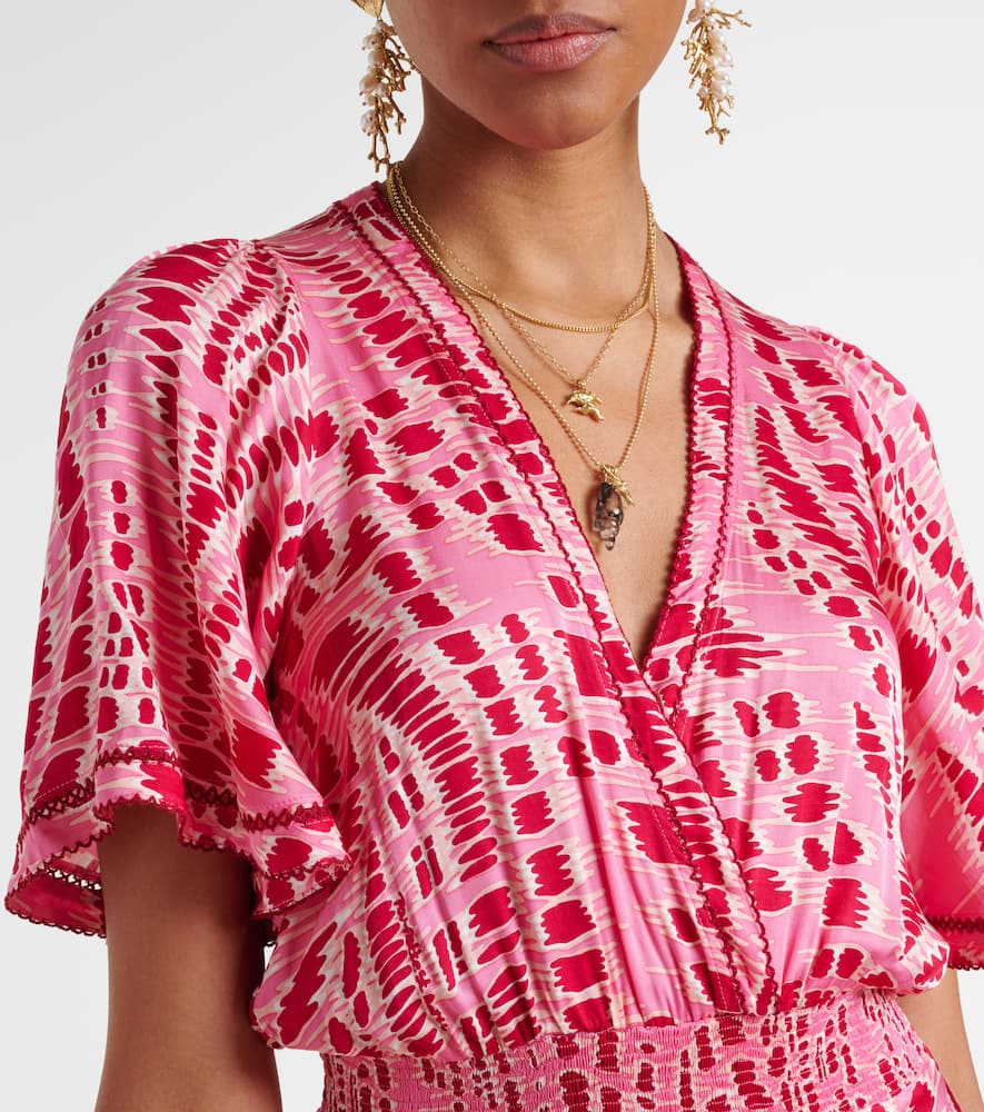 Mabelle printed satin midi dress