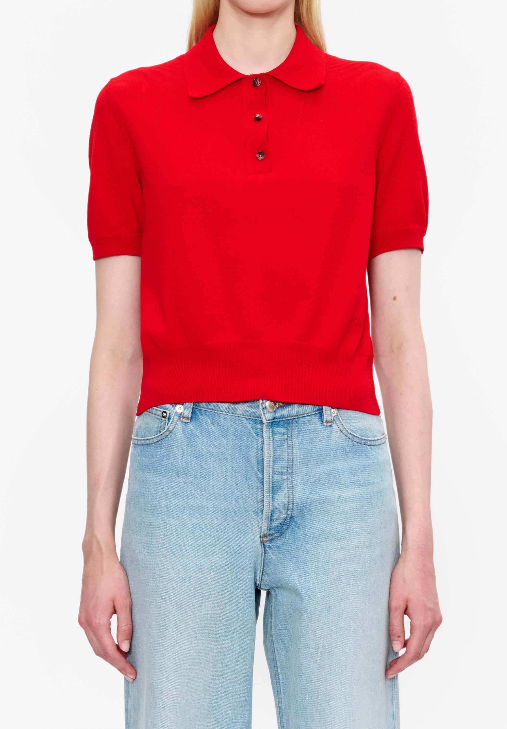 A. P.C. Women's Ruby polo shirt Size: Extra Small in Red