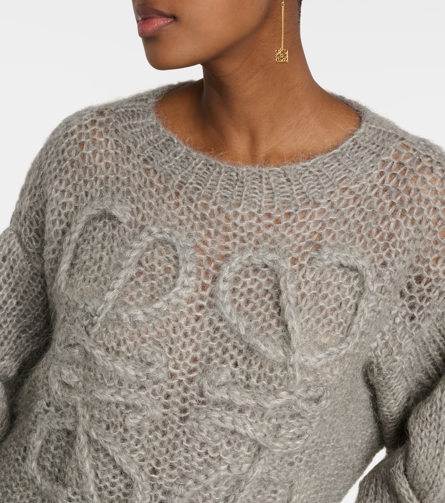 Loewe Anagram open-knit mohair-blend sweater