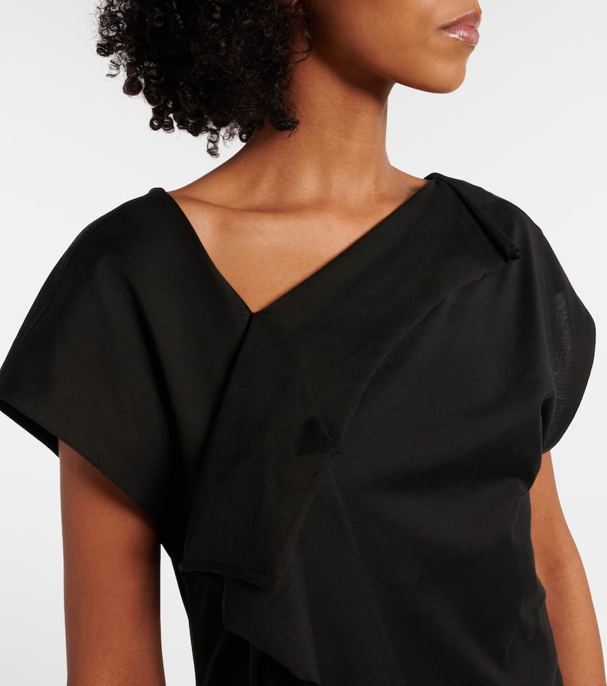 Asymmetric draped midi dress