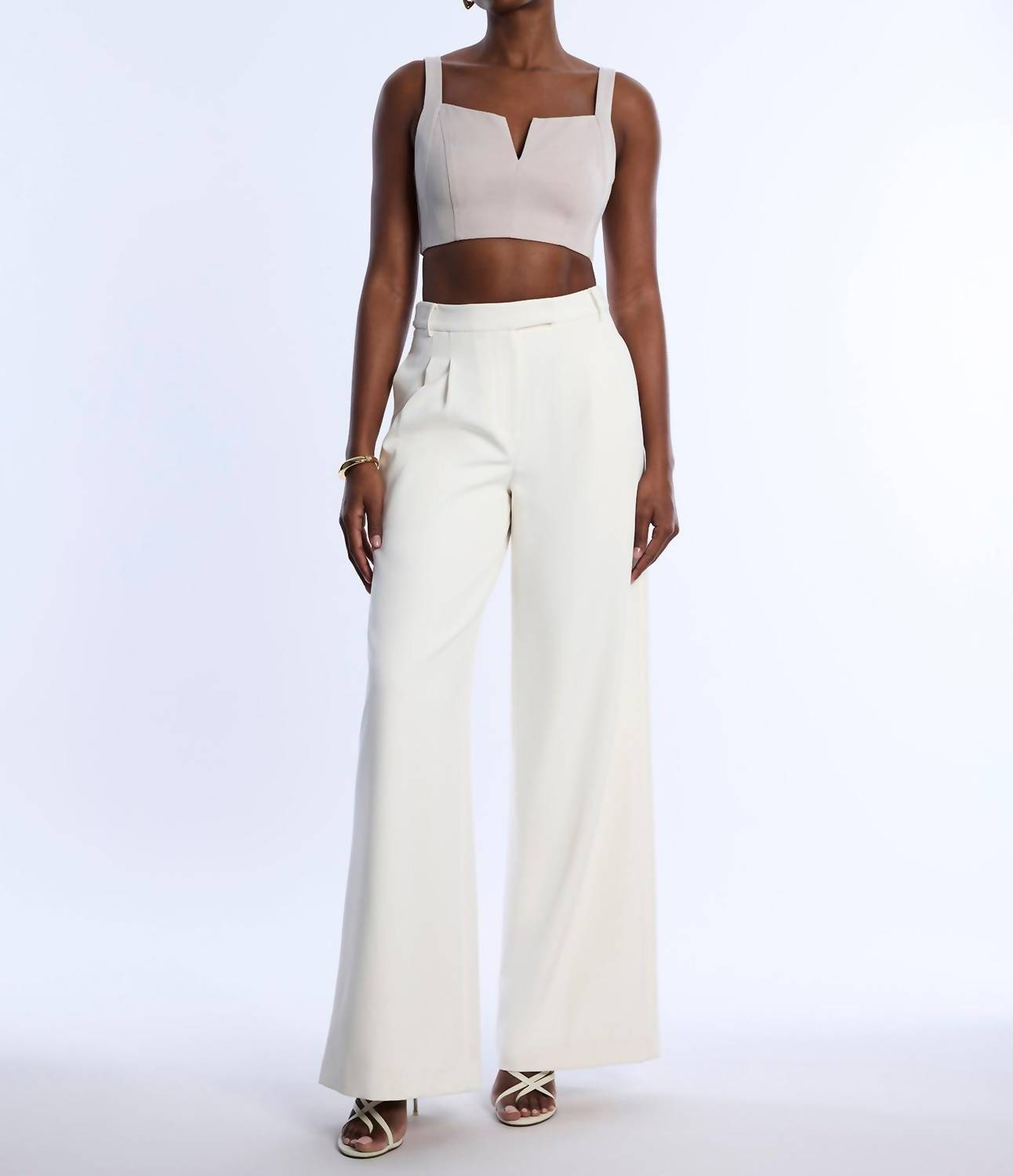 Women's Pleat Front Wide Leg Pant In Jasmine