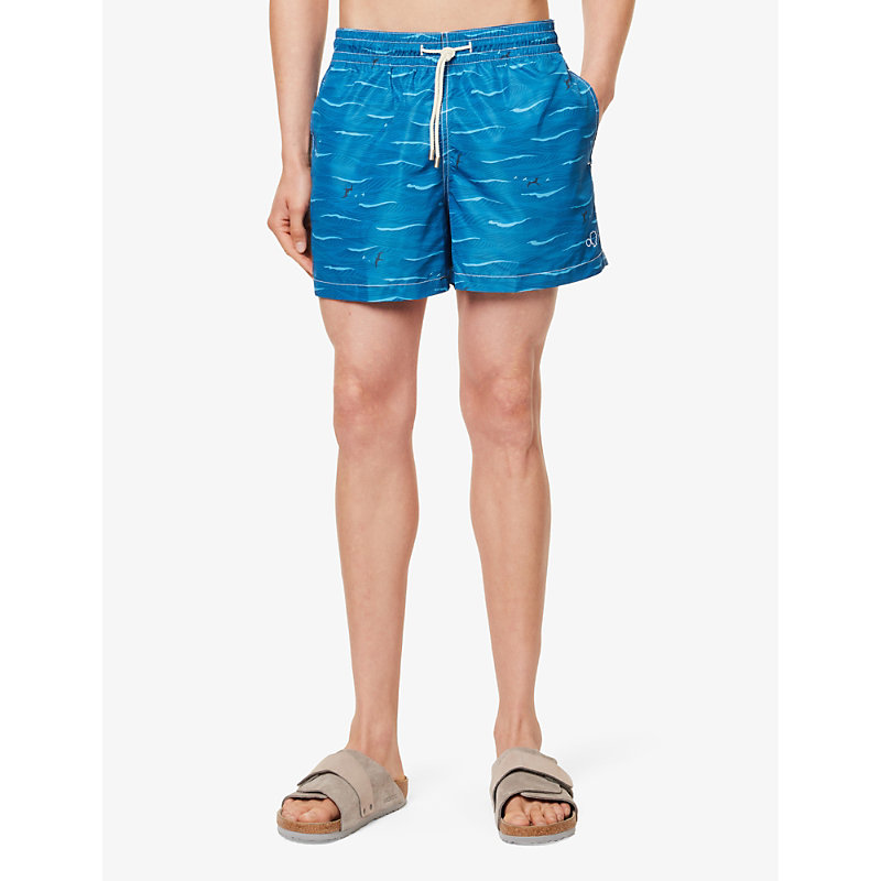 Arrels Barcelona 남성 Mens Blue Flying Fish Kikuo Printed Swim Shorts XL 75521173