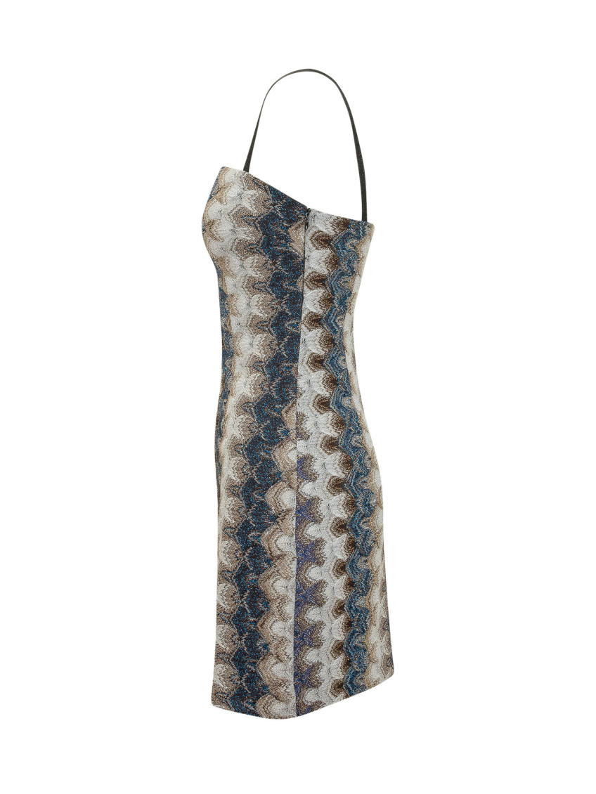 Multicolor Geometric Square Neck Mini Dress