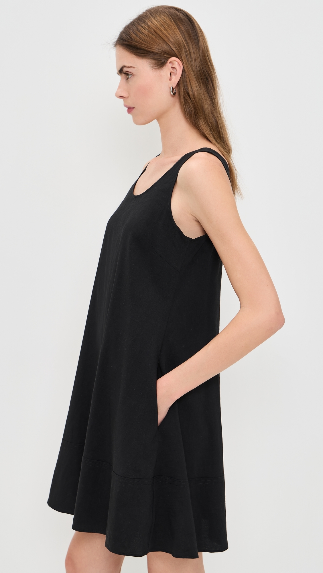 Tank Flare Mini Dress Black