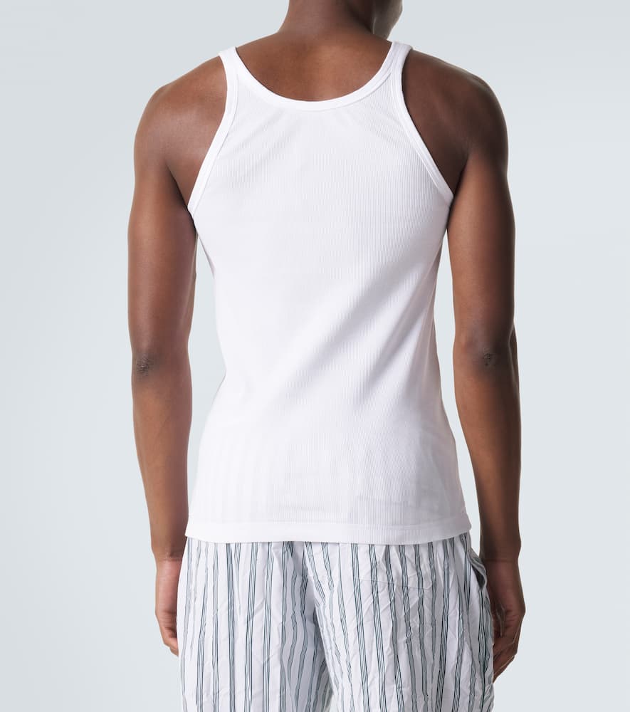 Ribbed-knit cotton tank top