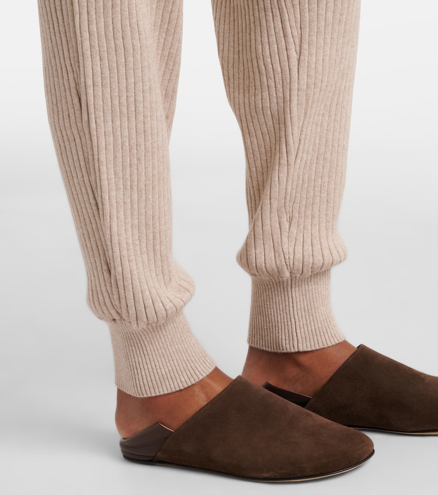 Ribbed-knit cotton and cashmere sweatpants