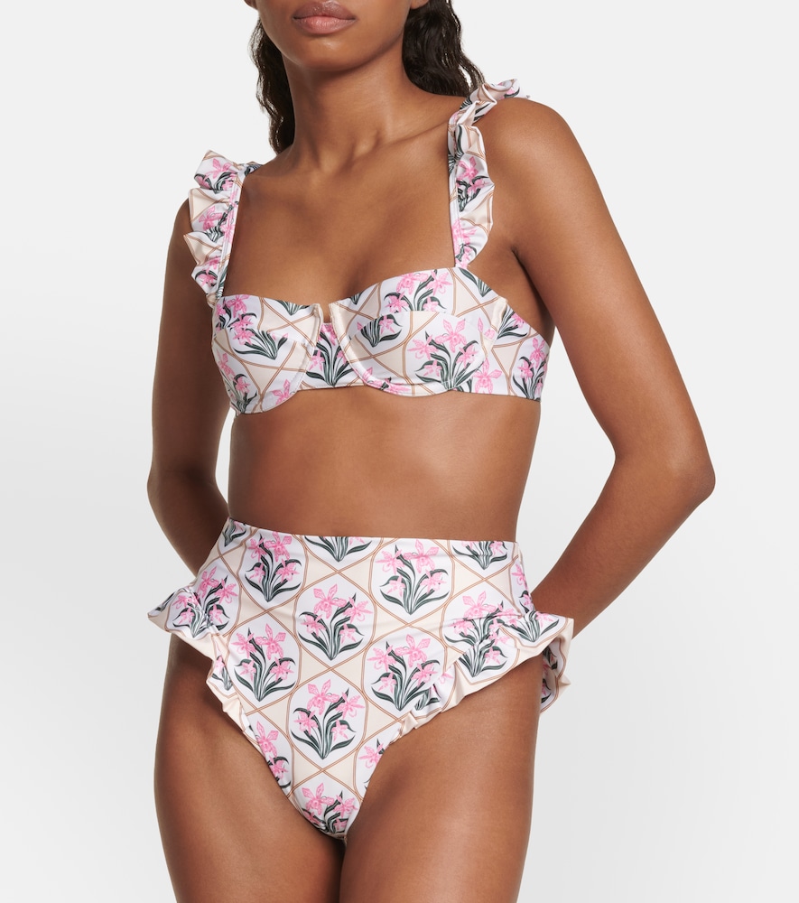 Kiwi Orquidea floral bikini top