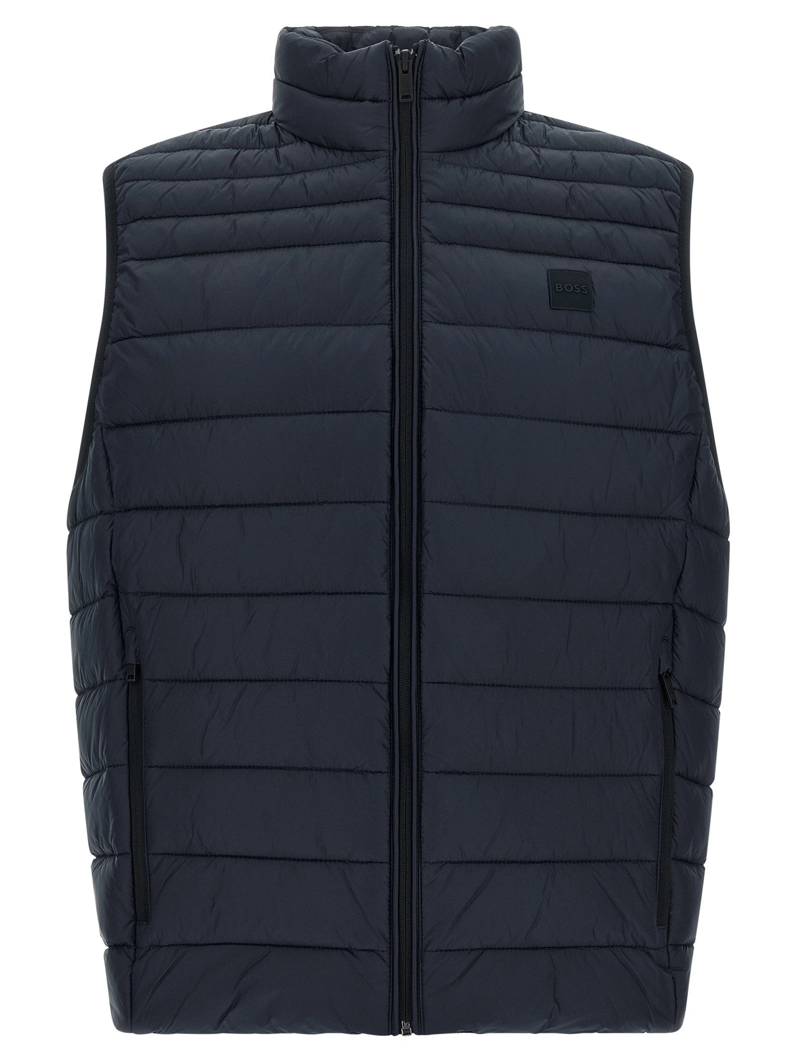 Quilted Padded Vest — Navy