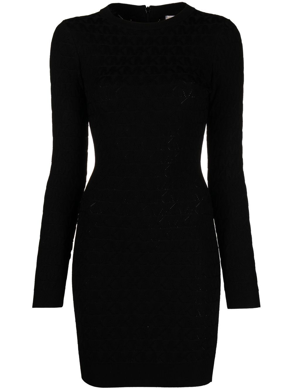 Monogram-jacquard mini dress - Black