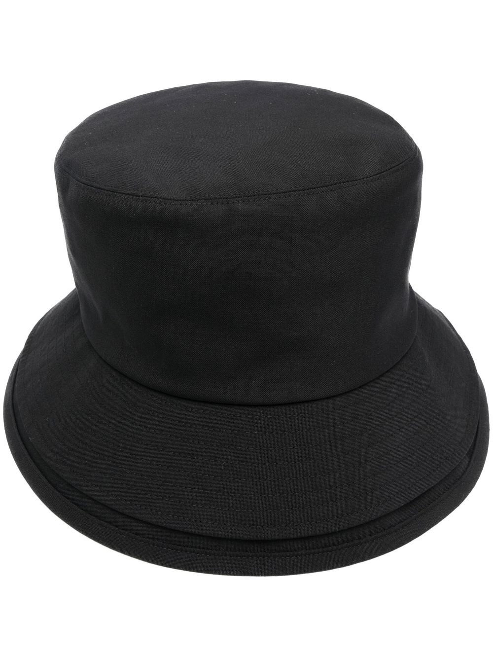 Layered-brim wool bucket hat - Black
