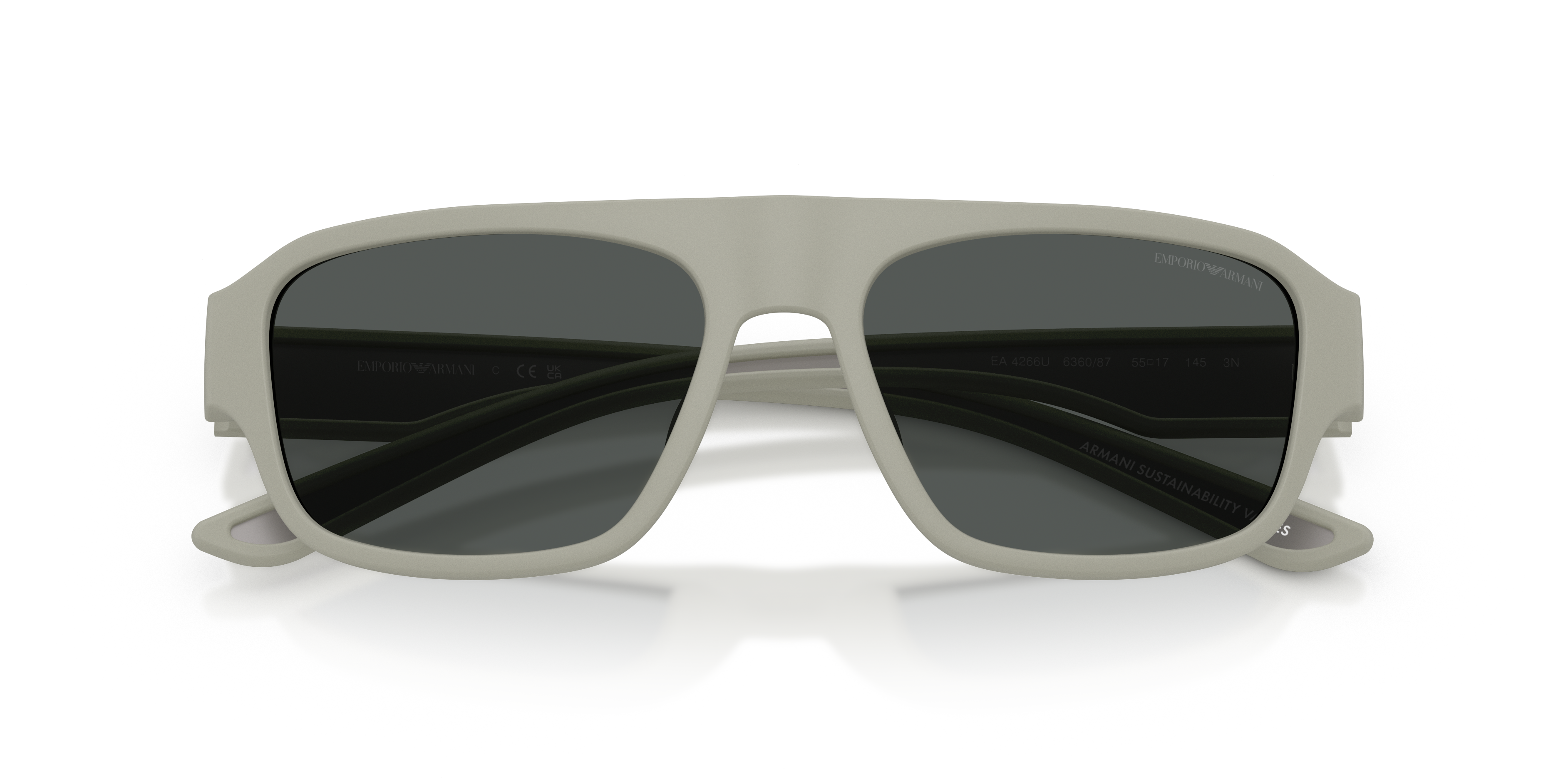 Emporio Armani Man Emporio Armani EA4266U 636087 Sunglasses Injected Grey Grey Geometric Norma