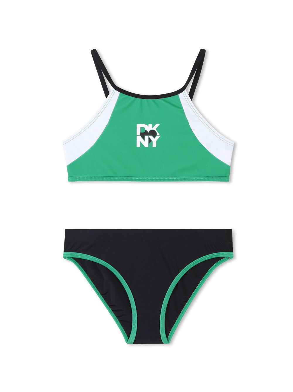 Logo-print bikini set - Green