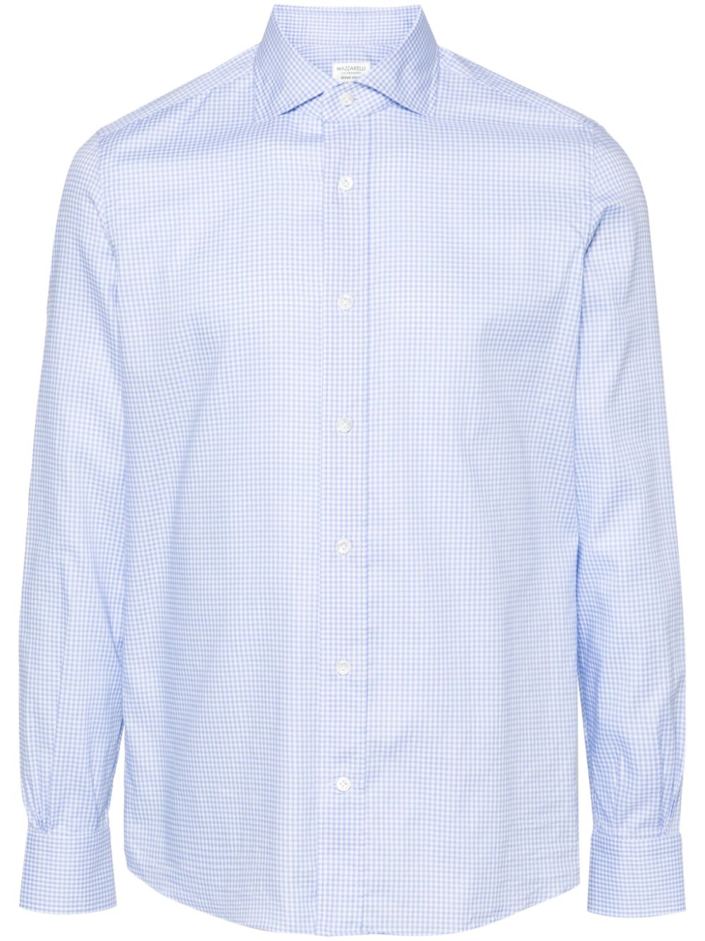 Gingham-pattern cotton shirt - Blue