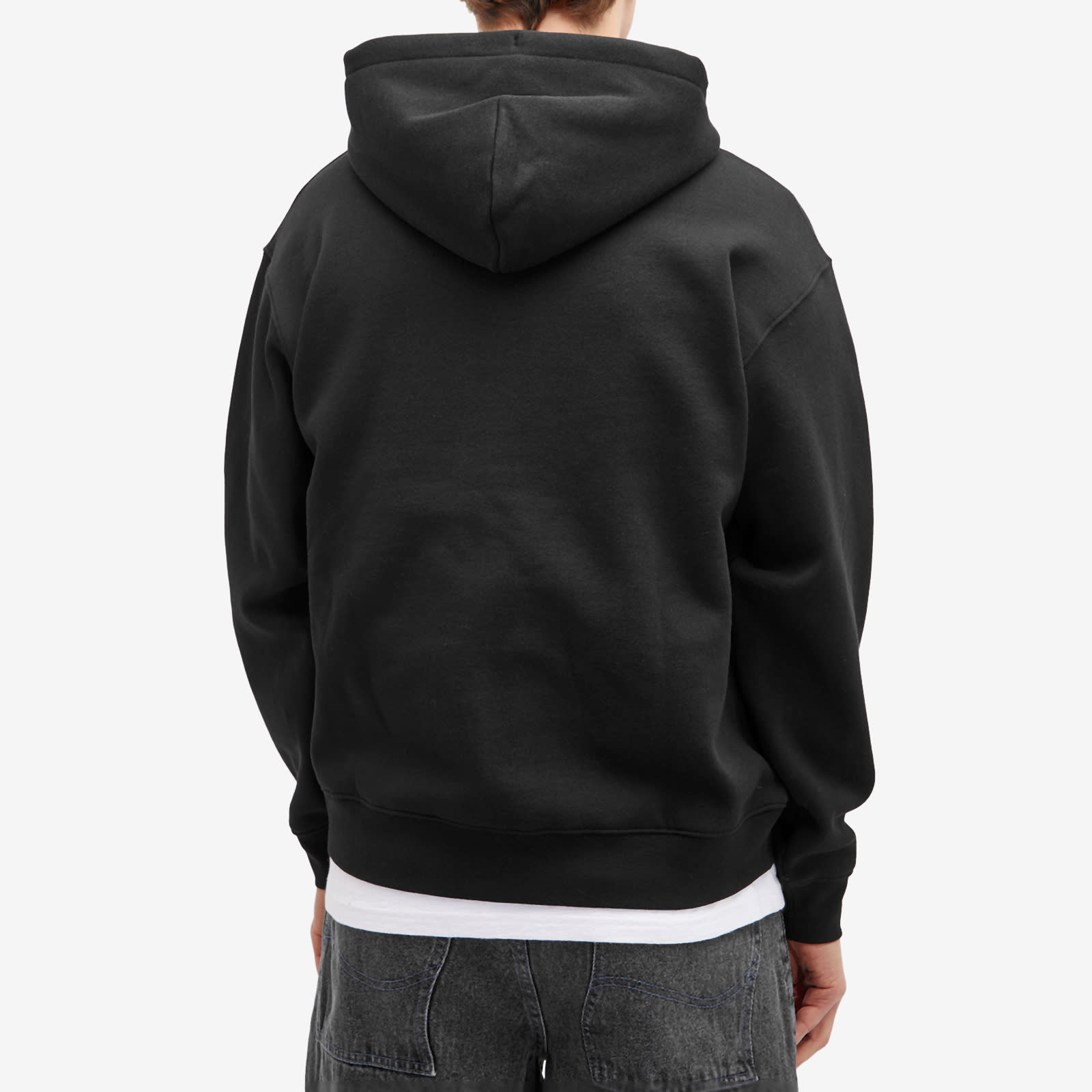 Men's Cursive Small Logo Zip-Hoodie in Black