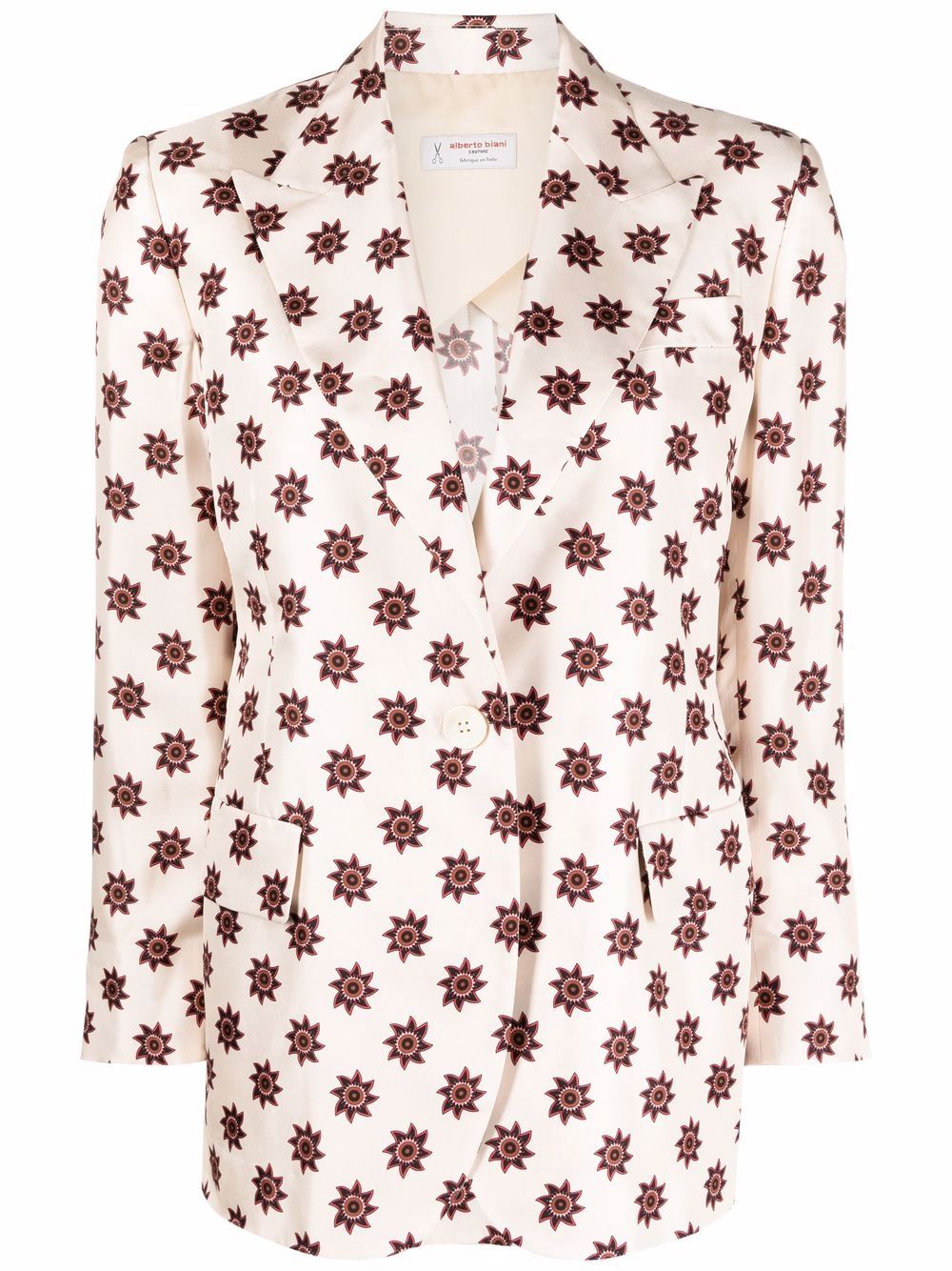 Alberto Biani geometric-pattern silk blazer - Neutrals