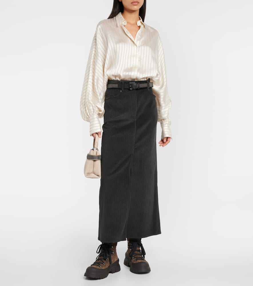 Cotton corduroy maxi skirt