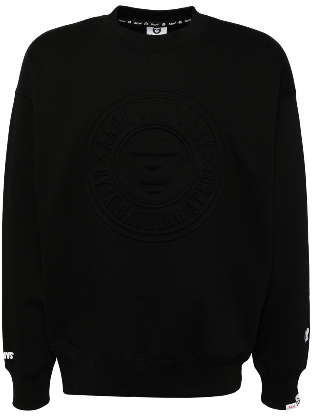 Embossed logo-print sweatshirt - Black