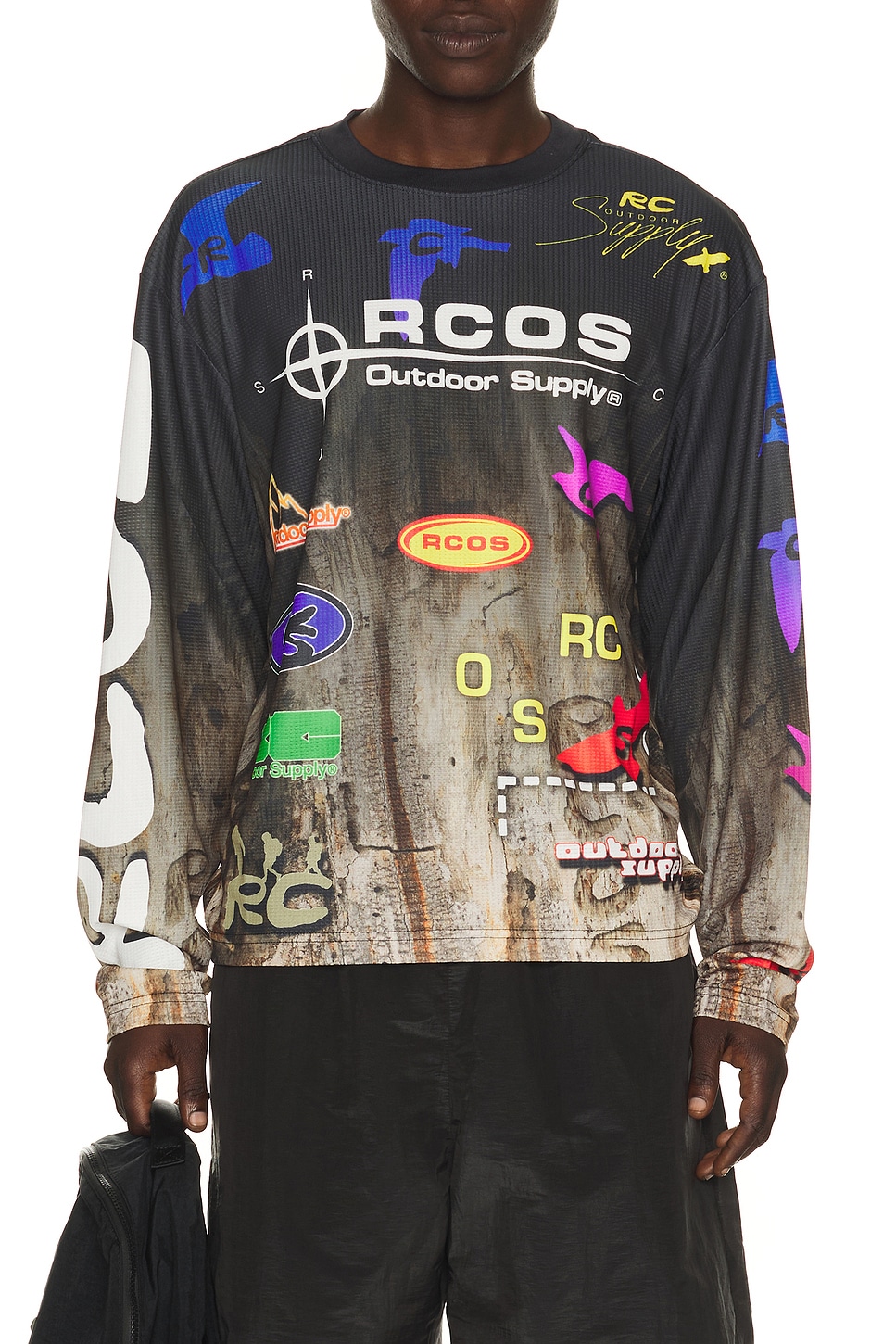 RC Outdoor Supply Owens Jersey in Tree Bark - Black. L also in M, S, XL/1X