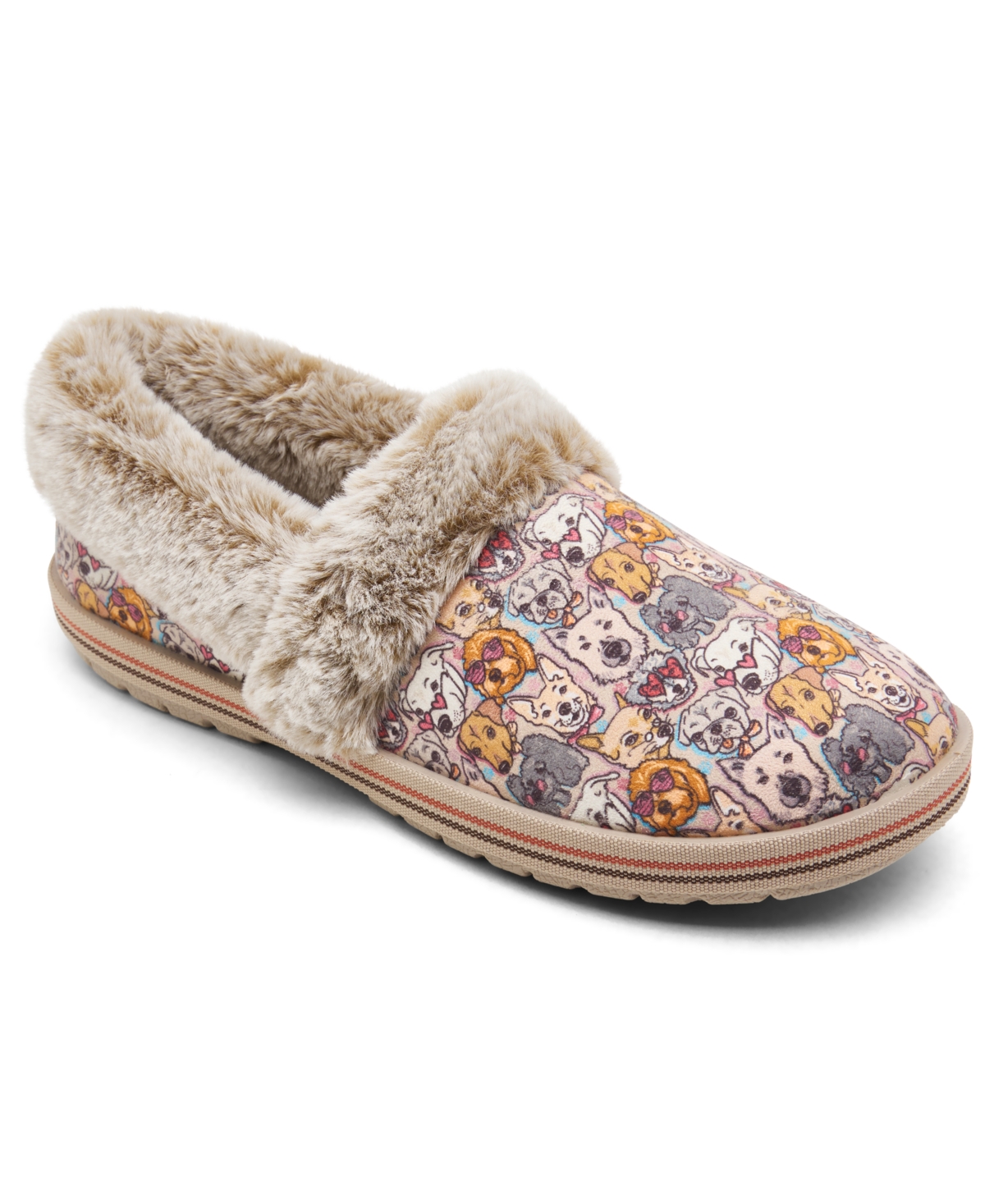 Bobs Women's Too Cozy - Family Pups Faux Fur Memory Foam Casual Slippers from Finish Line - Multi