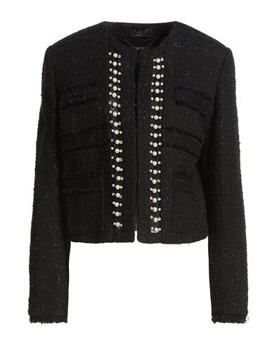 Woman Jacket Black Size 10 Polyester, Polyamide, Acrylic, Viscose, Wool