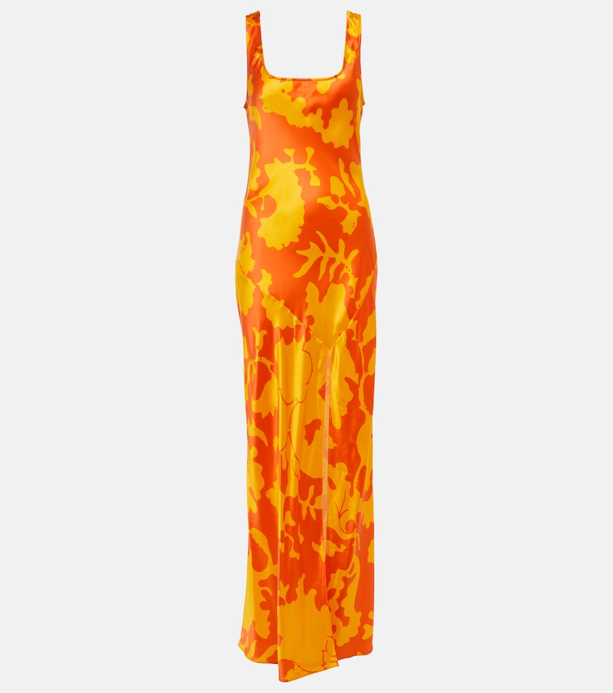 SIR Printed silk maxi dress