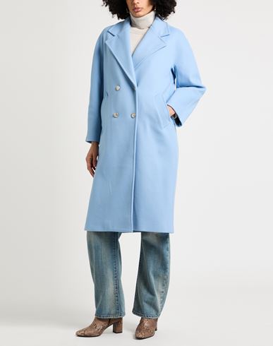 Le Volière Woman Coat Light blue Size S Polyester