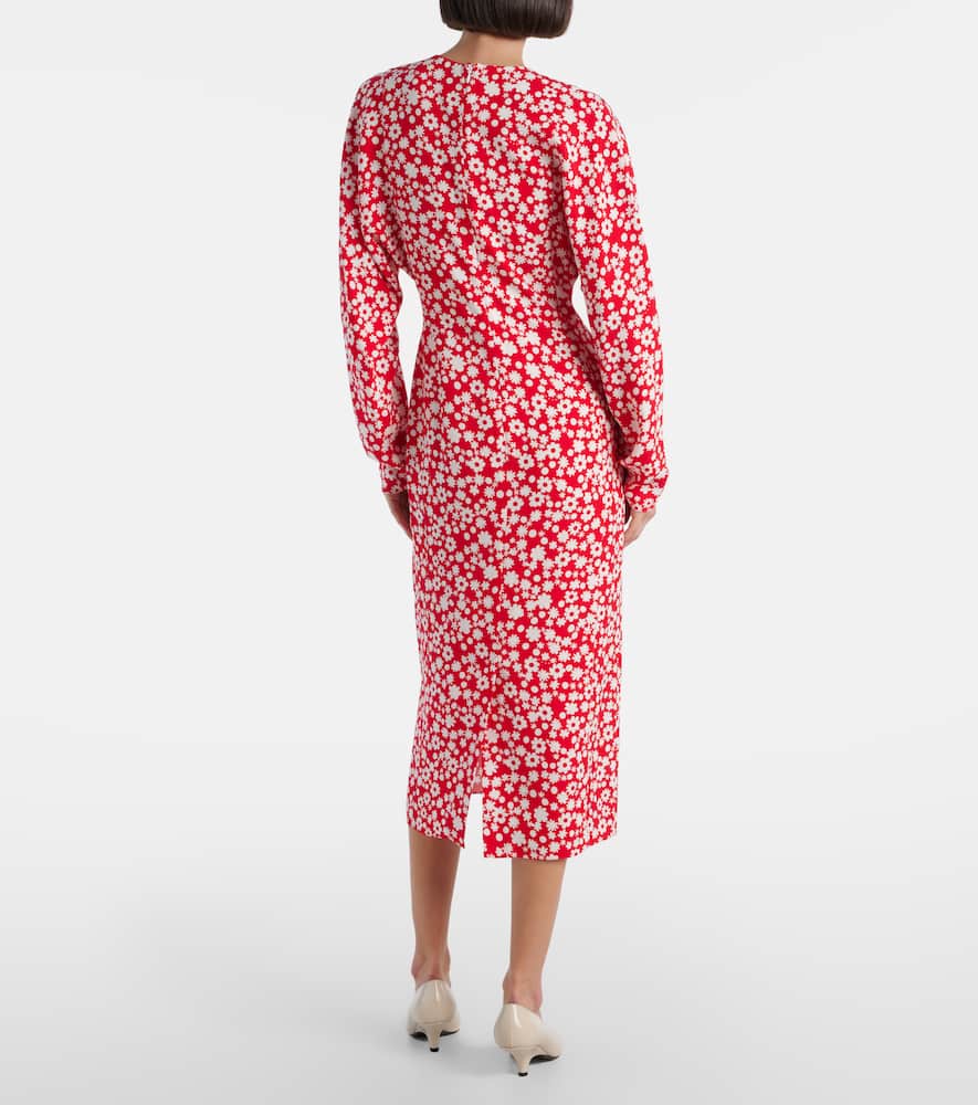 Floral enver satin midi dress