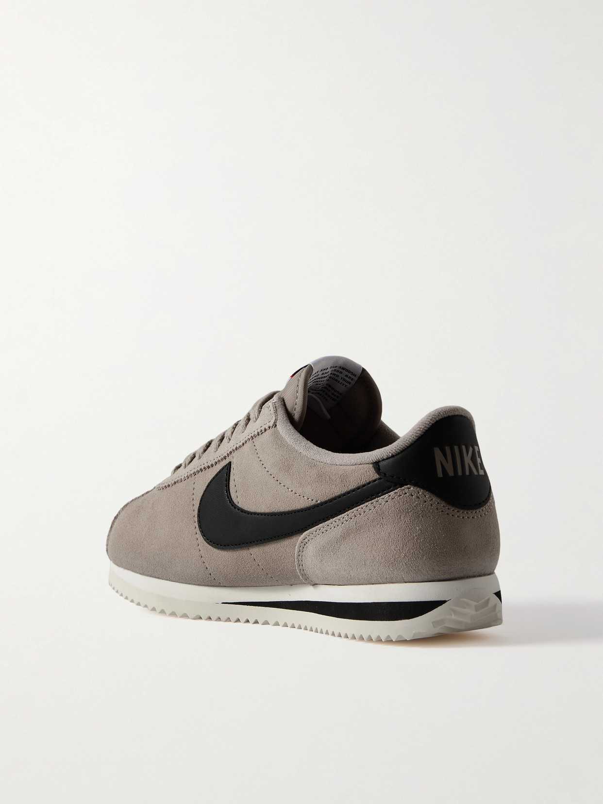Cortez Leather And Shell-trimmed Suede Sneakers - Gray